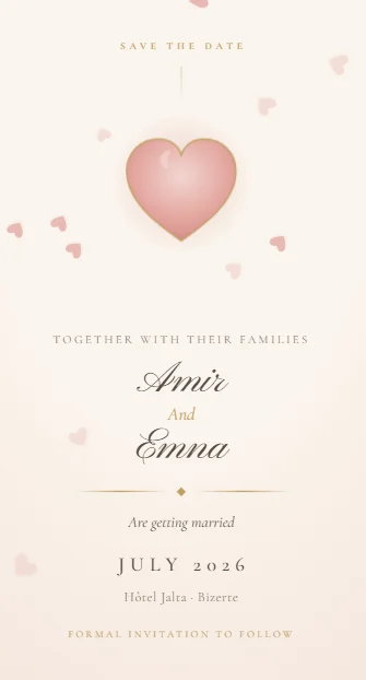 Modèle d'invitation Heart Reveal